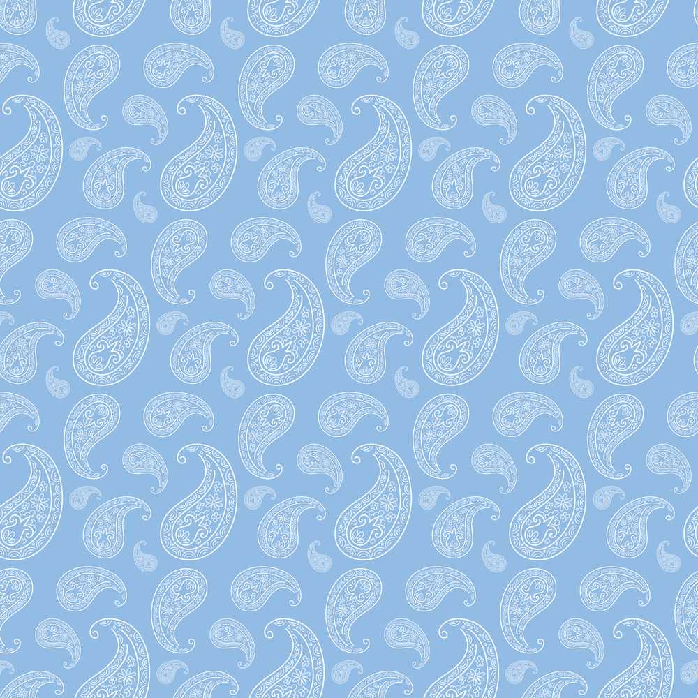 Cool Blue Paisley Decorative Bandana Repeat Pattern Design