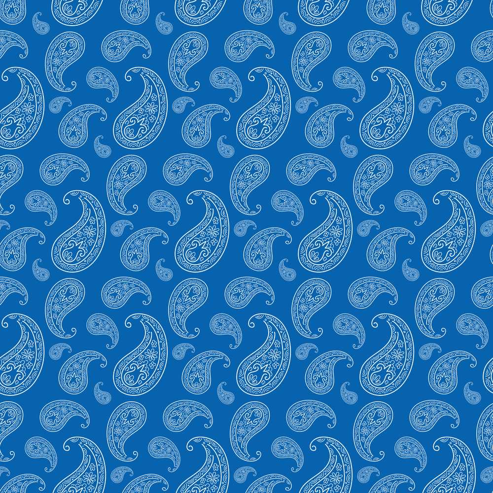 Royal Blue Paisley Vintage Decorative Repeat Pattern Design