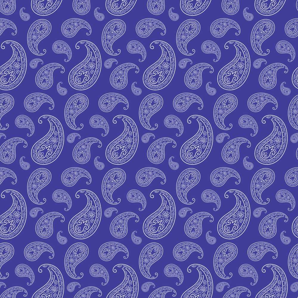 Stylish White Paisley Ornament Pattern on Rich Purple Background