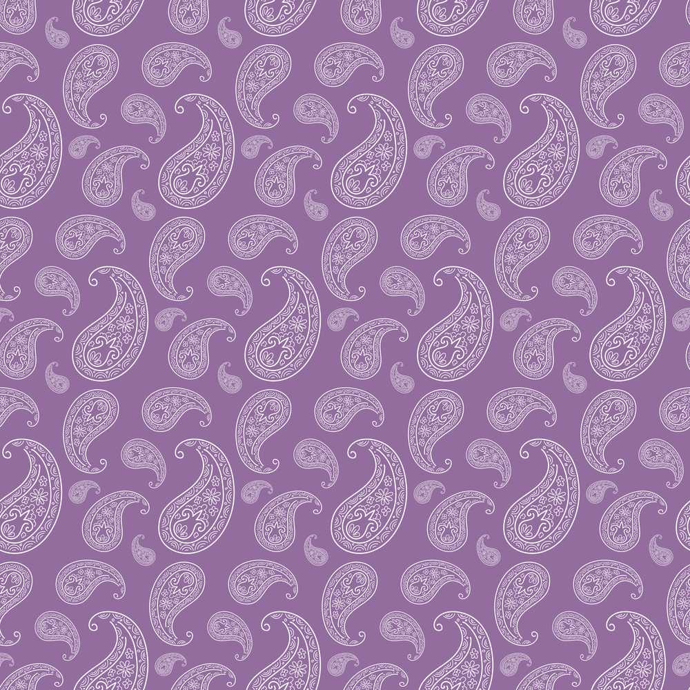 Decorative White Paisley Motif on Soft Lilac Background