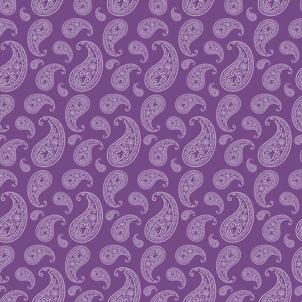 Ornamental White Paisley Pattern on Mauve Purple Background