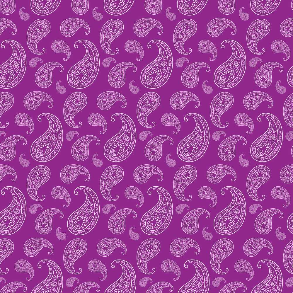Intricate White Paisley on Bold Magenta Purple Background