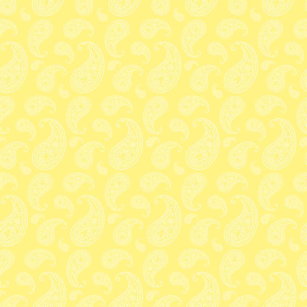 Delicate White Paisley Pattern on Soft Yellow Gradient Background