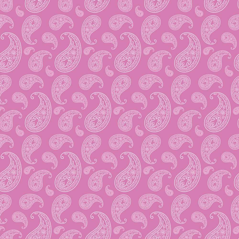 Decorative White Paisley Pattern on Soft Rose Pink Background