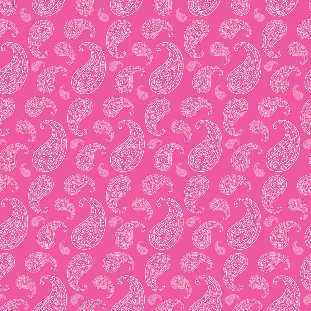 Elegant White Paisley Pattern on Bright Pink Gradient