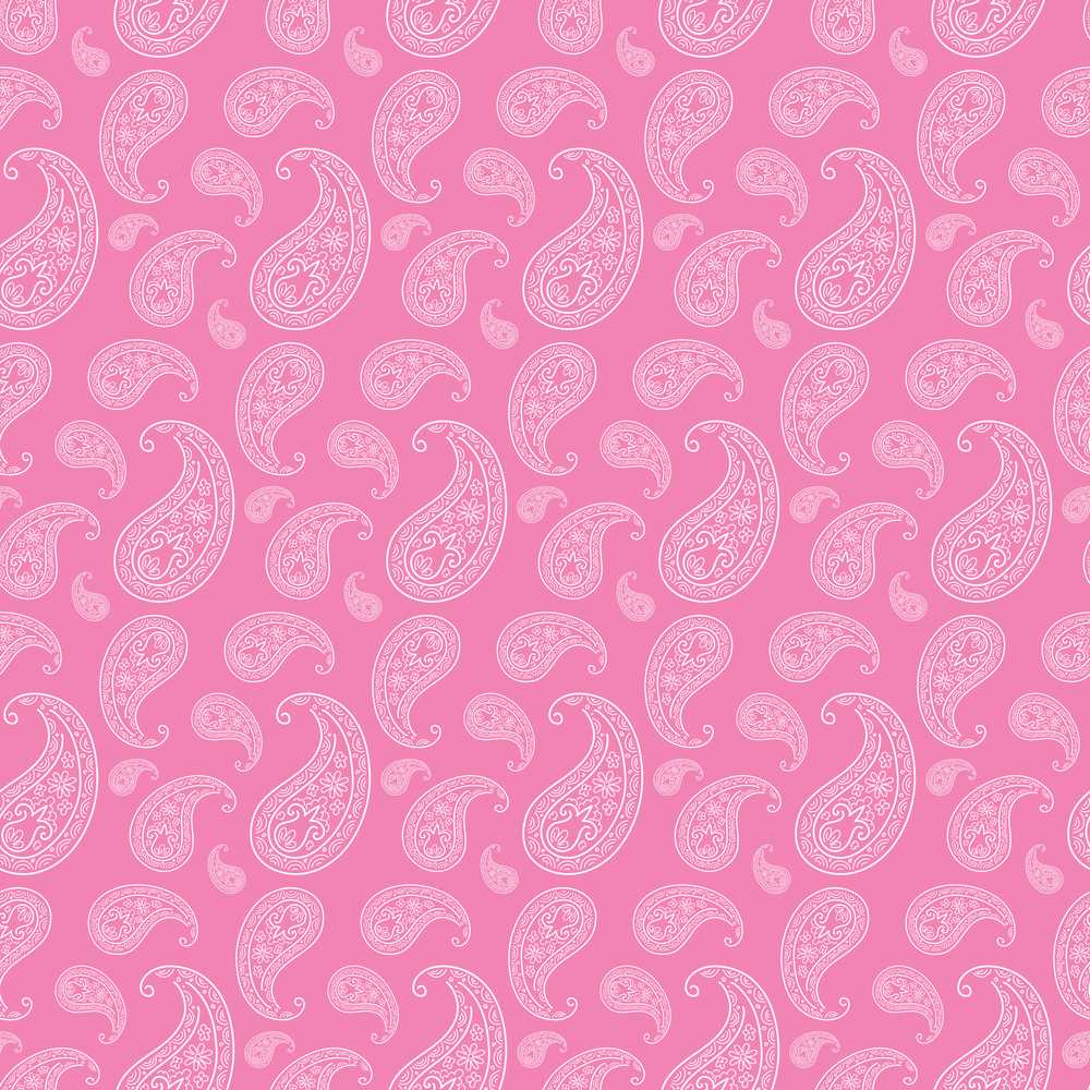 Soft White Paisley Floral on Blush Pink Background Wildflower