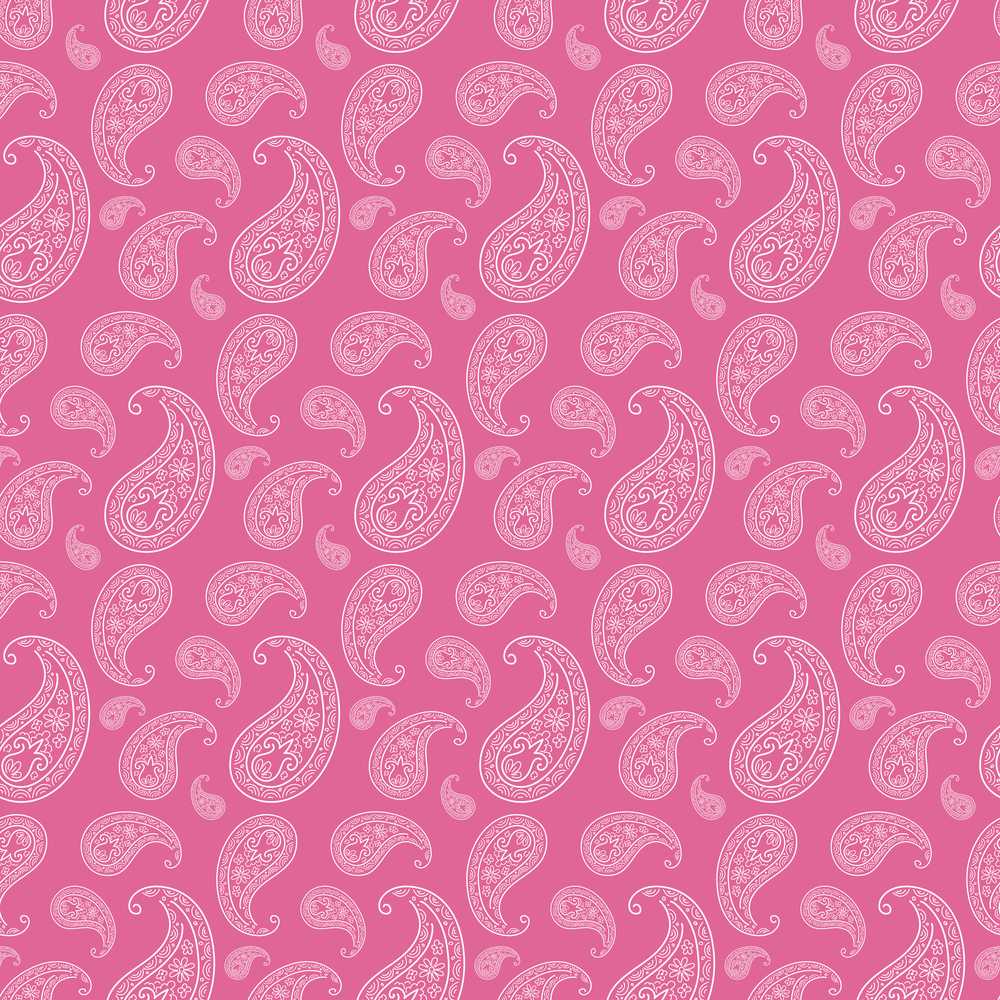 Classic White Paisley Pattern on Warm Pink Gradient Background