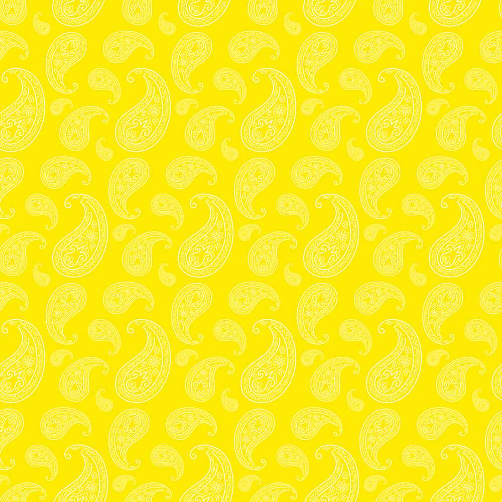 Delicate White Paisley on Golden Yellow Gradient Decorative