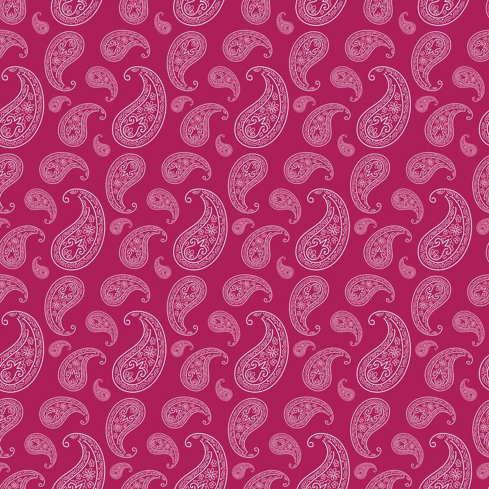 Elegant White Paisley on Deep Burgundy Red Background