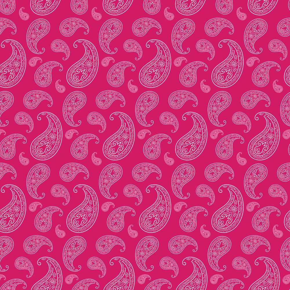 Stylish White Paisley Pattern on Rich Magenta Pink Gradient