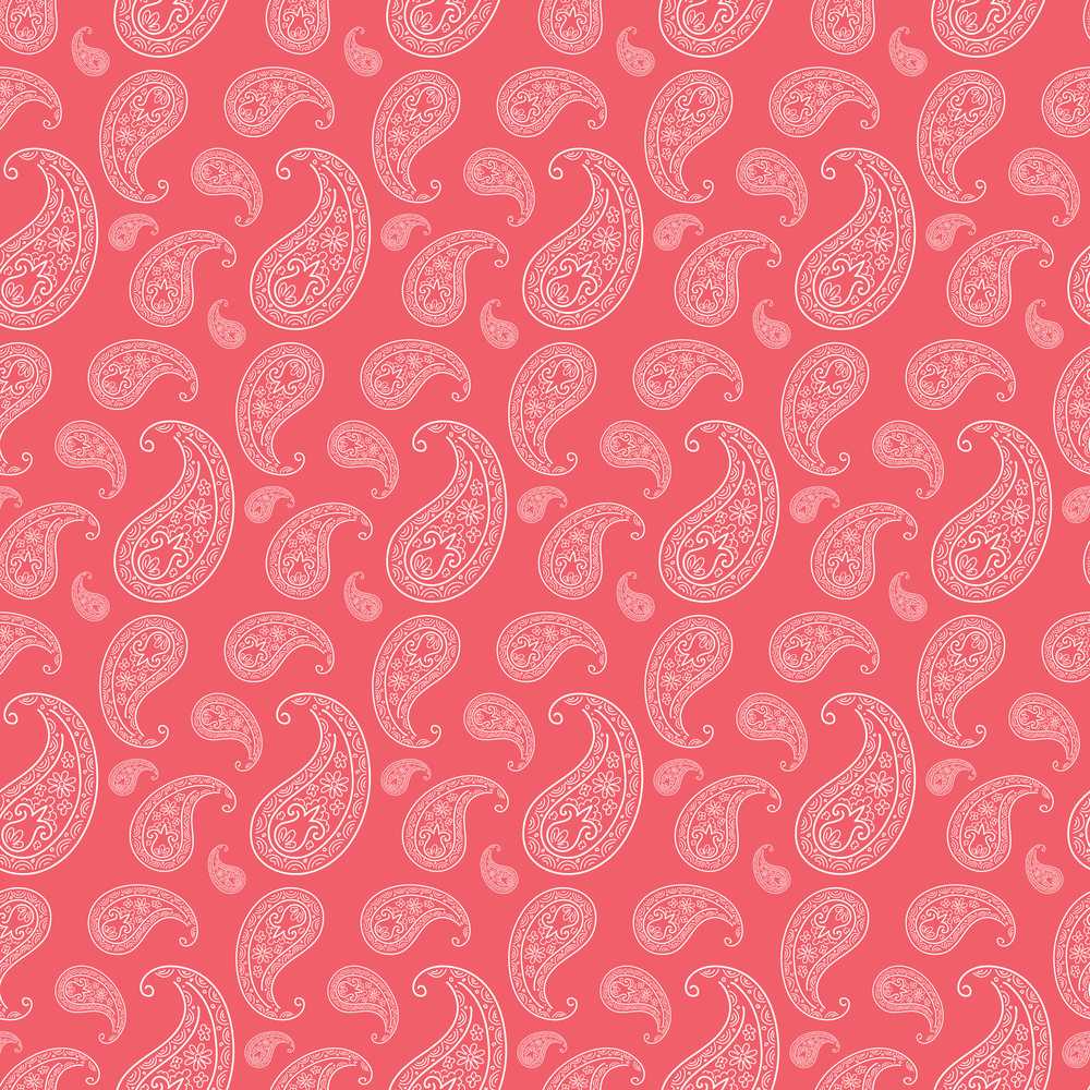 Elegant White Paisley Pattern Blush Background Decorative Repeat