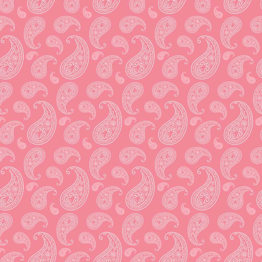 Elegant White Paisley Pattern Soft Pink Gradient Background