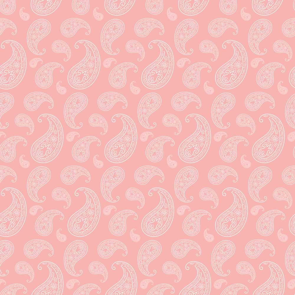 Elegant White Paisley Pattern Blush Pink Gradient Background