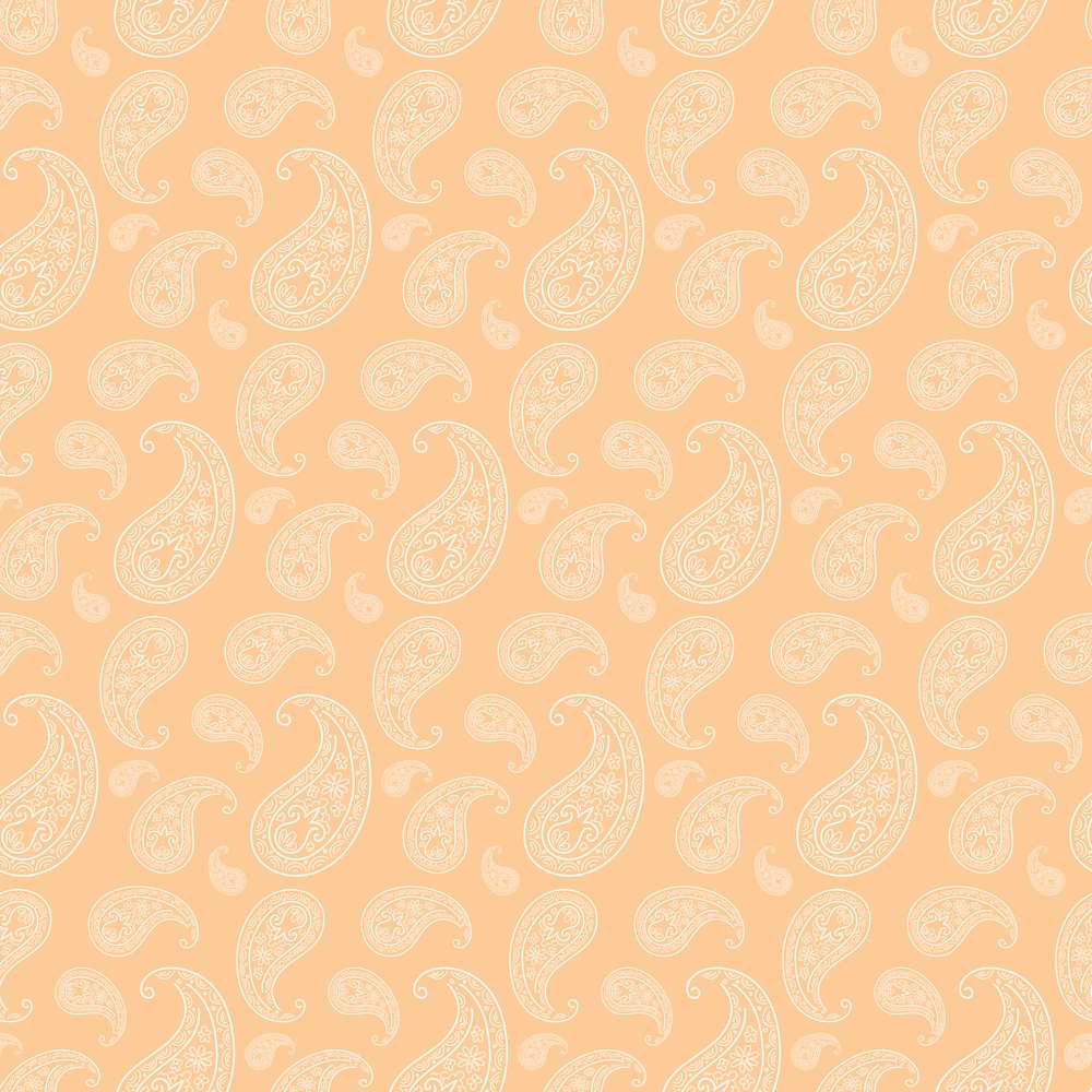 Elegant White Paisley Pattern Beige Gold Gradient Background