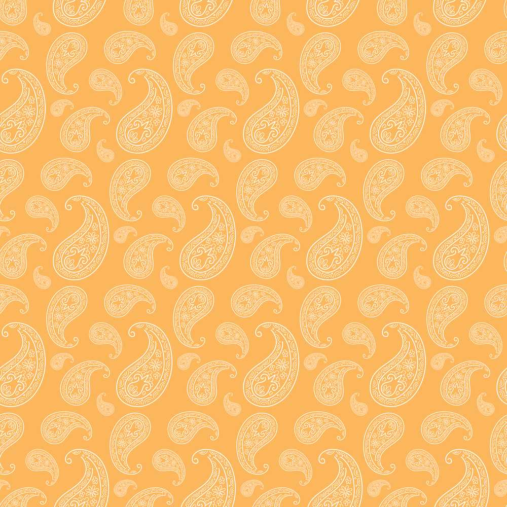 Elegant White Paisley Pattern Warm Gold Gradient Background