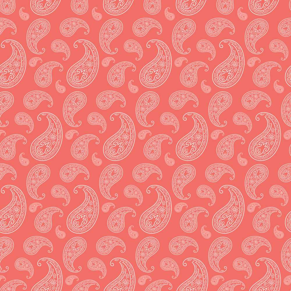 Elegant White Paisley Pattern Pink Gradient Background Decorative