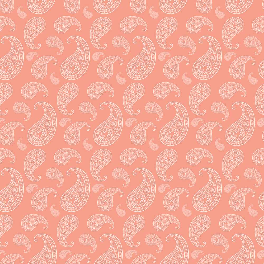 Elegant White Paisley Pattern Soft Peach Gradient Background