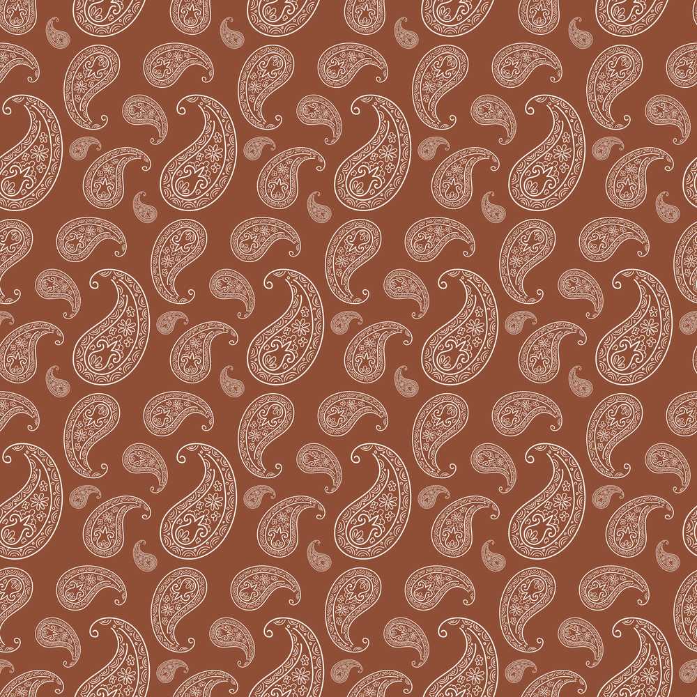 Elegant White Paisley Pattern Rich Coffee Brown Gradient Background