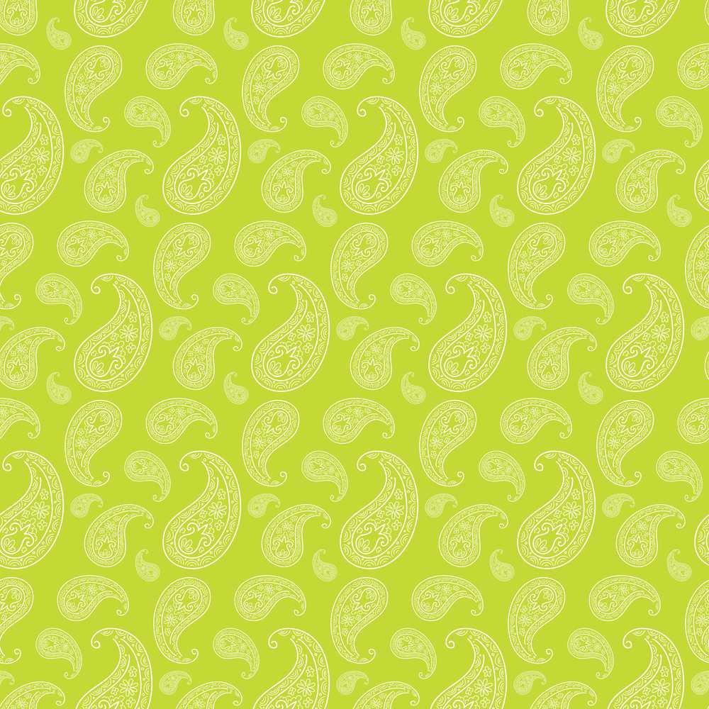 Elegant White Paisley Pattern Fresh Green Gradient Background
