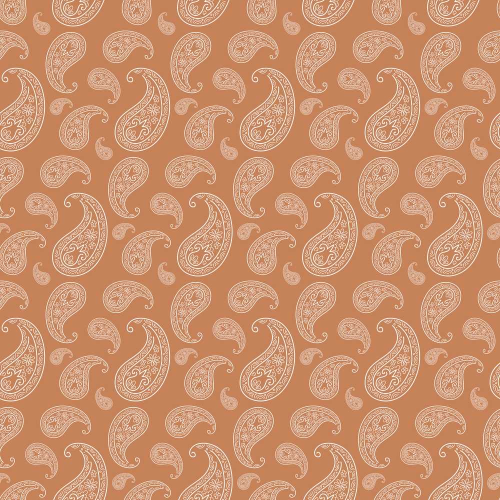 Elegant White Paisley Pattern Golden Tan Gradient Background