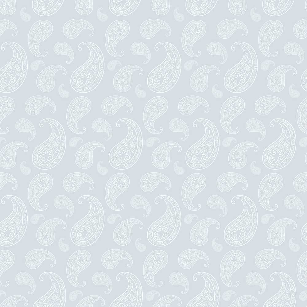 Elegant White Paisley Pattern Smooth Silver Grey Gradient Background
