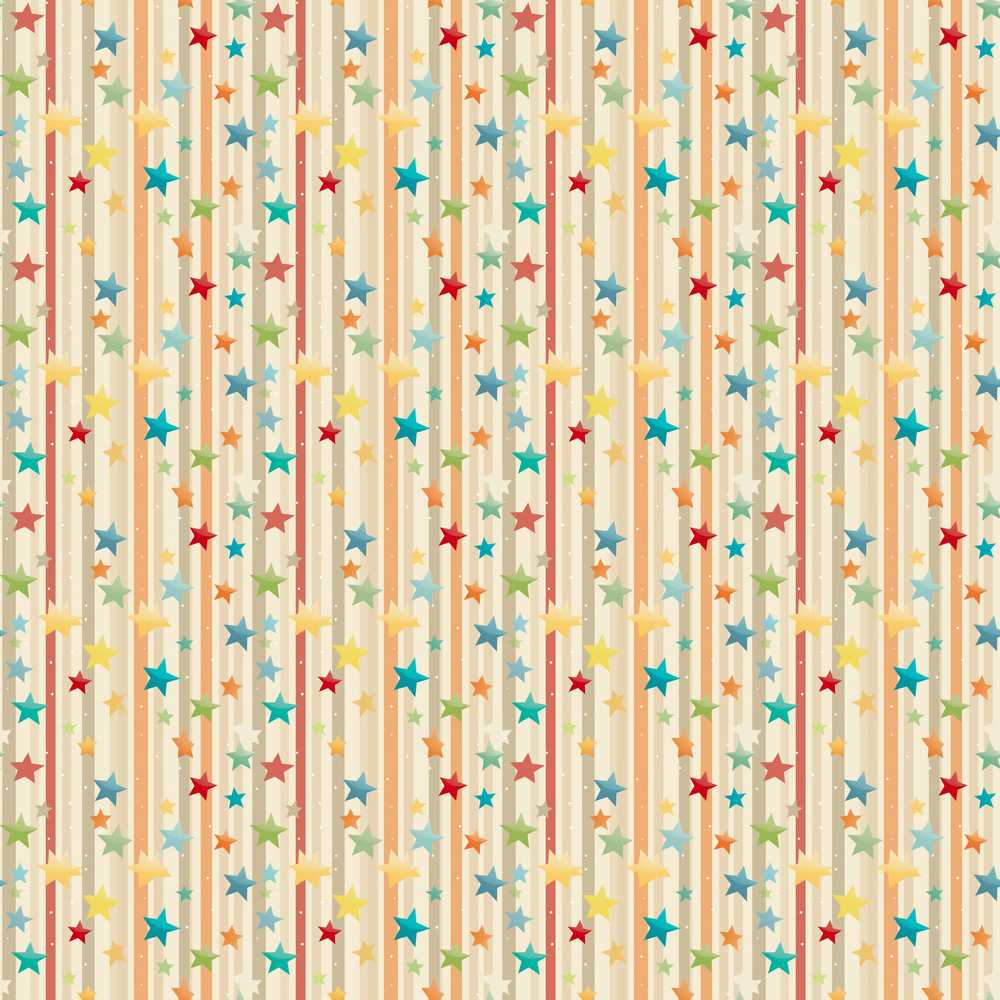 Playful Stars Vertical Stripe Repeat Pattern Decorative Design