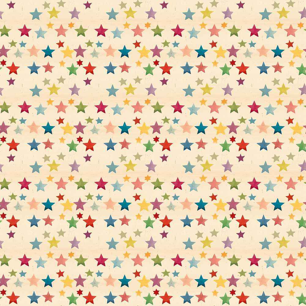 Colorful Scattered Stars Vintage Paper Decorative Repeat Pattern