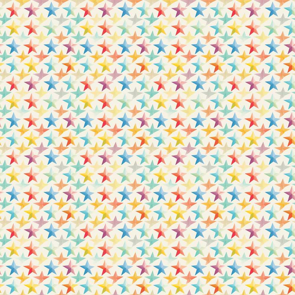 Soft Pastel Rainbow Stars Decorative Repeat Pattern Design