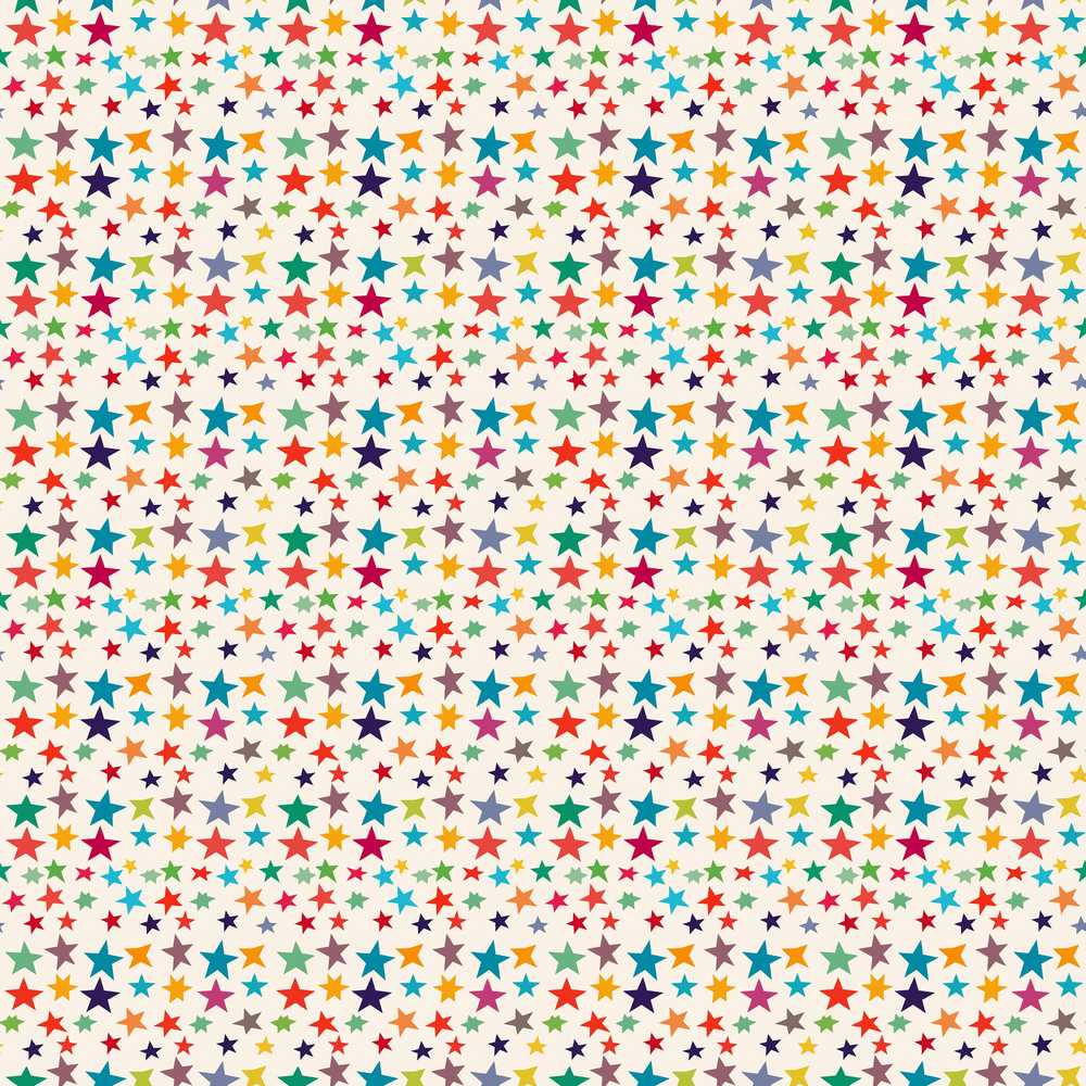 Bright Multicolor Star Scatter Decorative Repeat Pattern Design