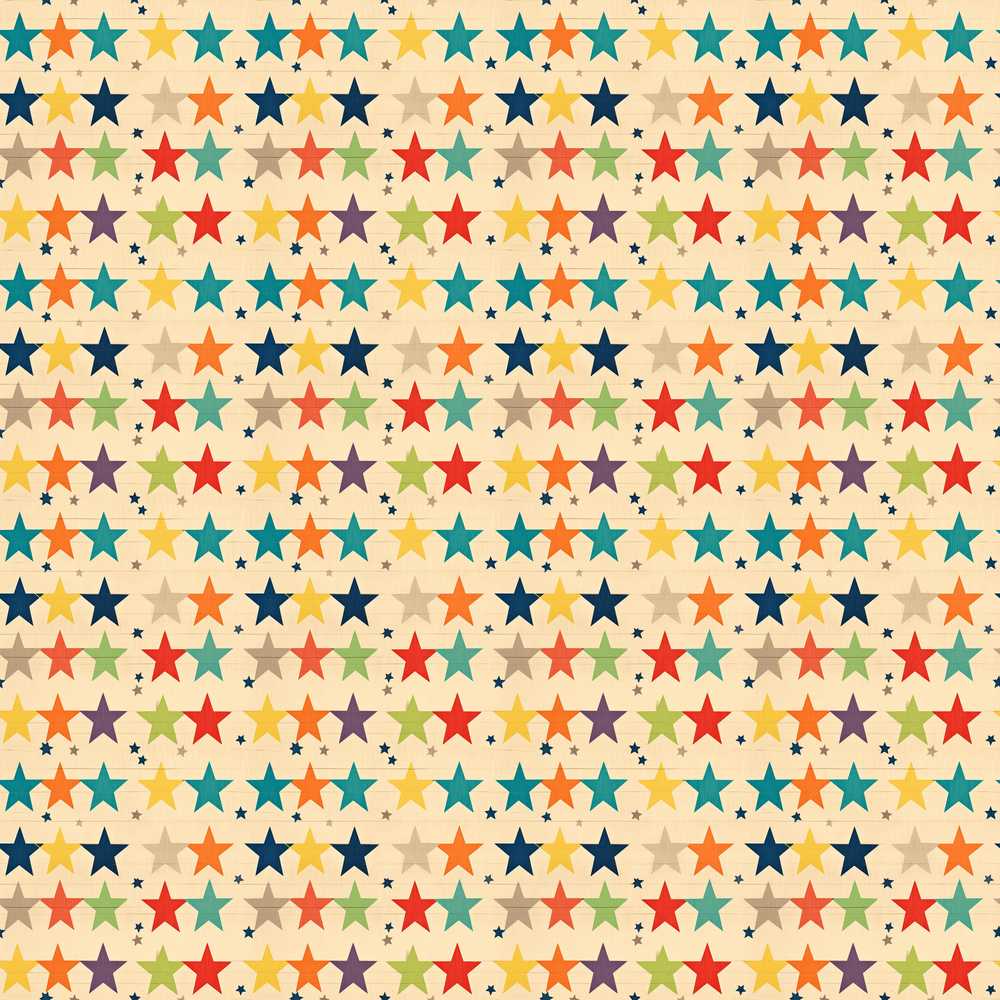 Horizontal Stripe Stars Vintage Style Repeat Pattern Decorative