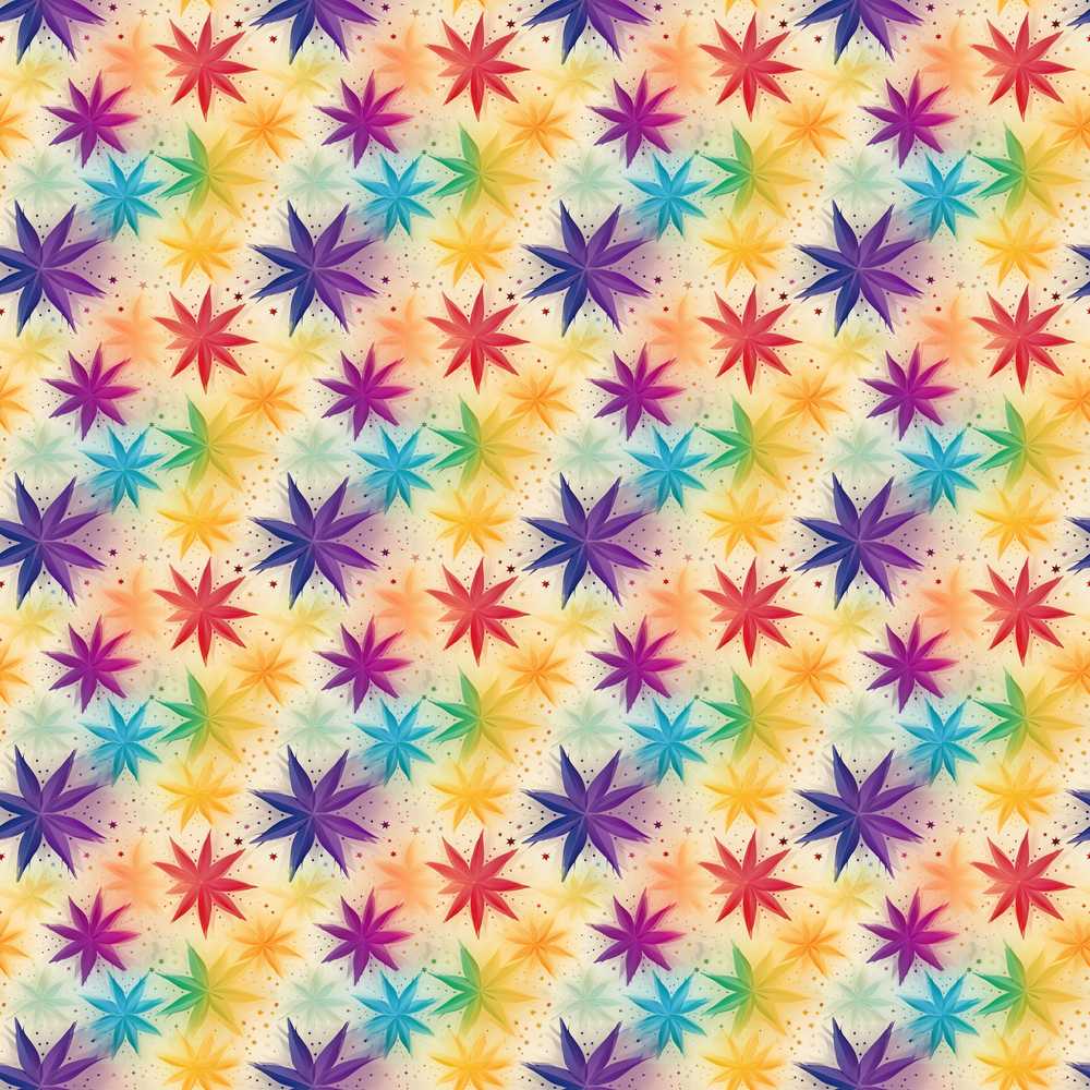 Colorful Floral Starburst Abstract Wildflower Pattern Botanical