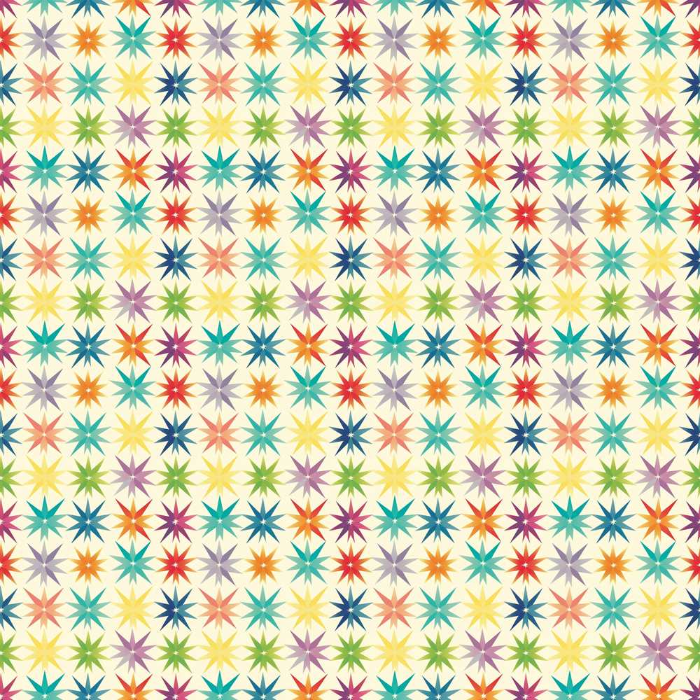Geometric Starburst Multicolor Repeat Pattern Decorative Design