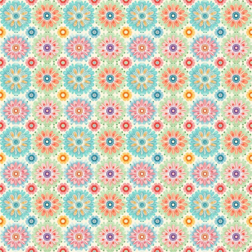 Soft Pastel Daisy Floral Repeating Vintage Wildflower Pattern Botanical