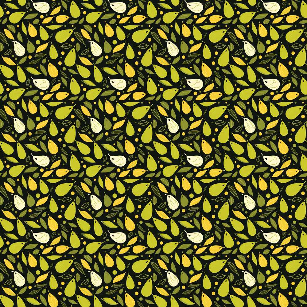 Modern Pear Fruit Minimal Dark Background Illustration Repeat