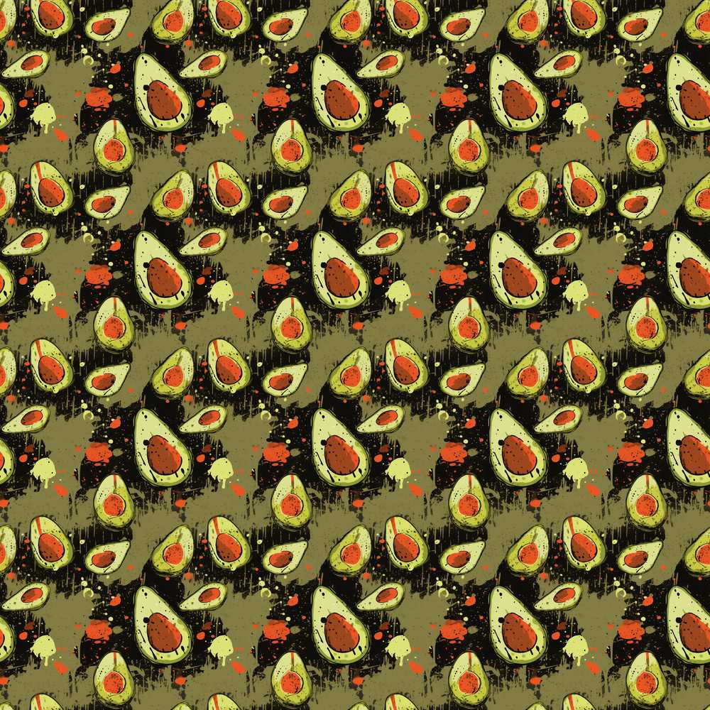 Grunge Avocado Splash Artistic Decorative Repeat Pattern Design