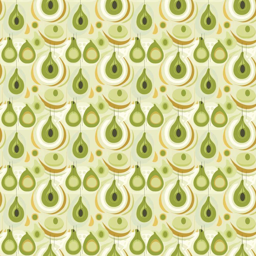 Soft Green Avocado Shapes Decorative Repeat Pattern Design