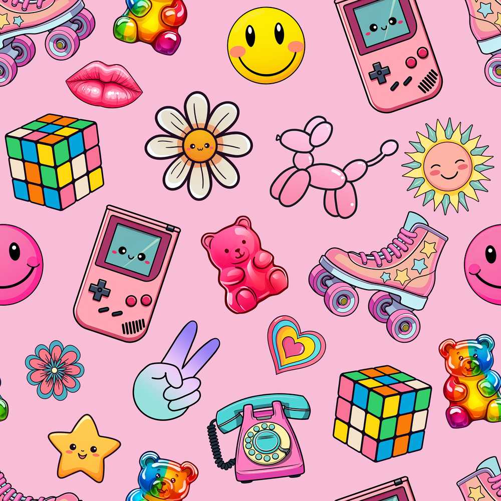 Smiley Roller Skate Game Console Blush Pink Background
