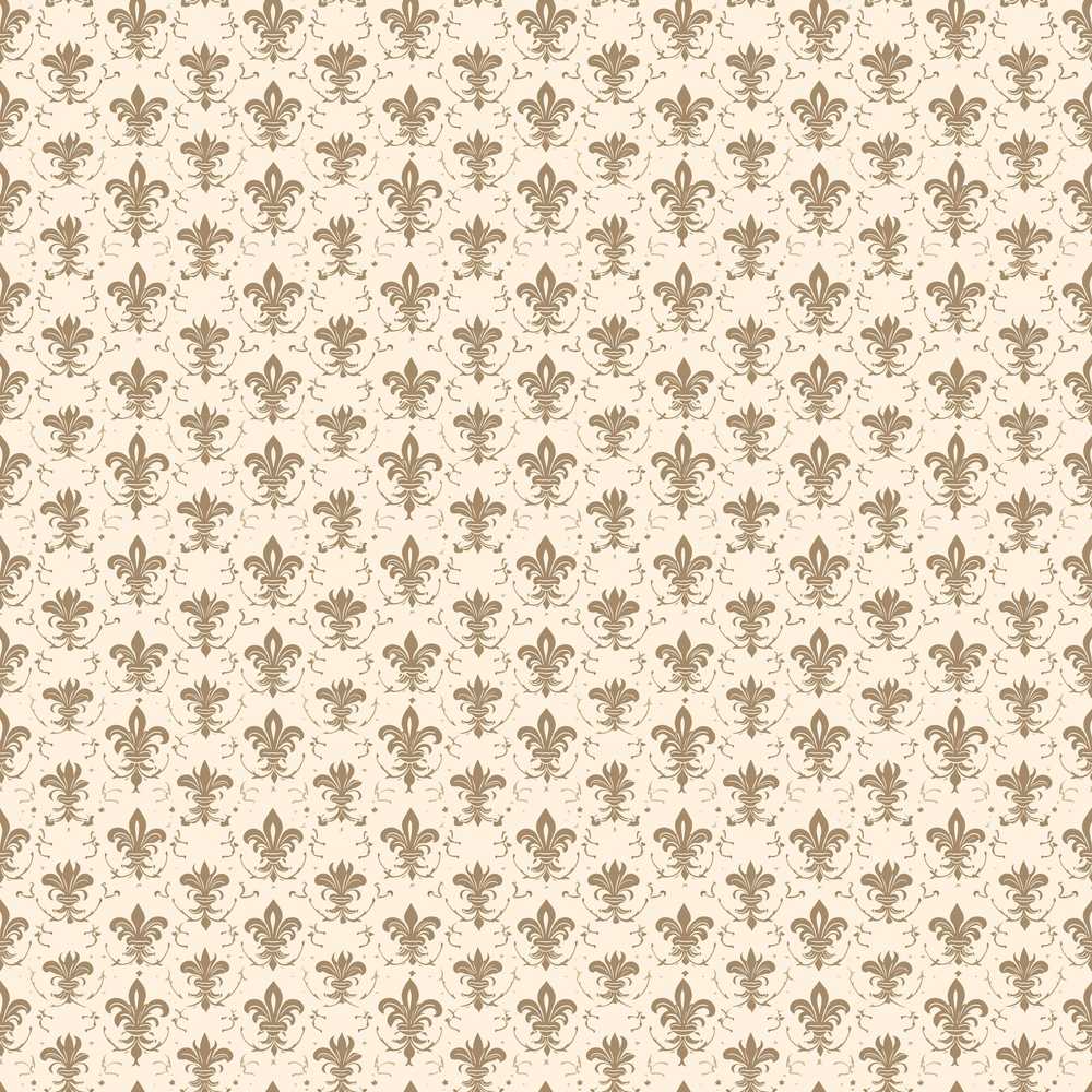 Vintage Fleur De Lis Damask Pattern Soft Beige Background