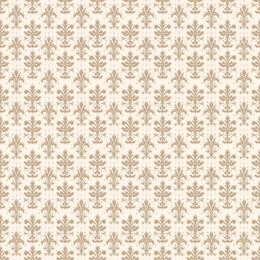 Classic Neutral Fleur De Lis Damask Pattern Soft Beige Background