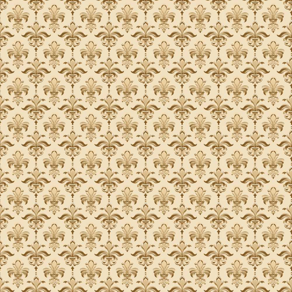Soft Gold Fleur De Lis Diamond Layout Pattern