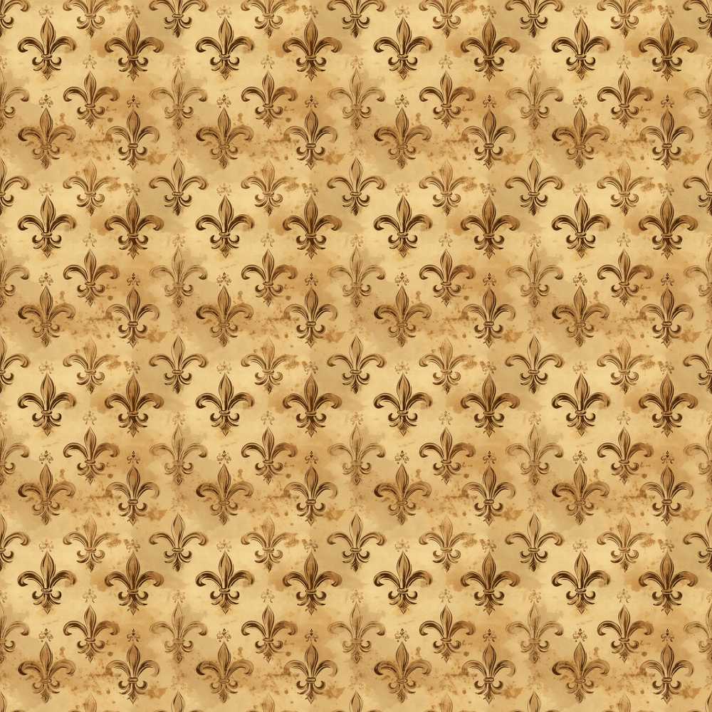Classic Antique Fleur De Lis Decorative Pattern Warm Beige