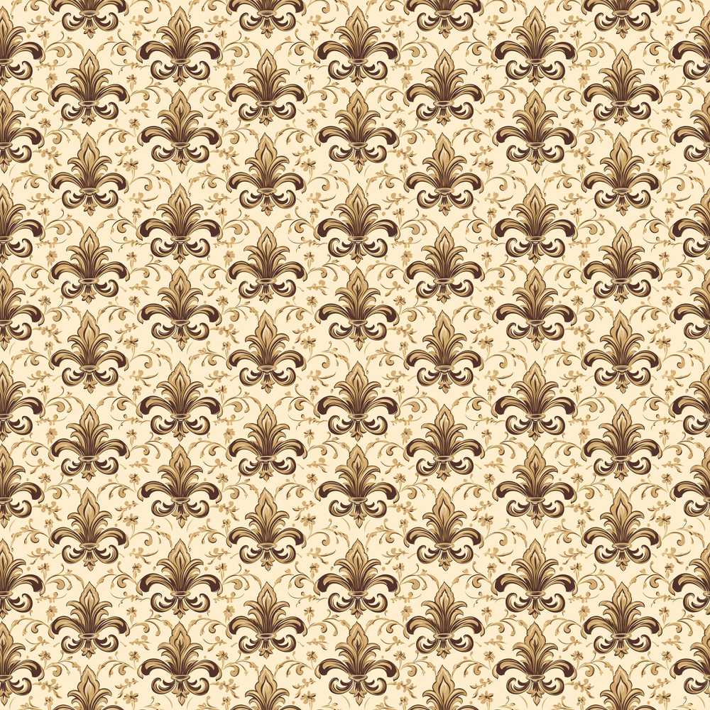 Ornate Classic Fleur De Lis Floral Scroll Pattern Wildflower