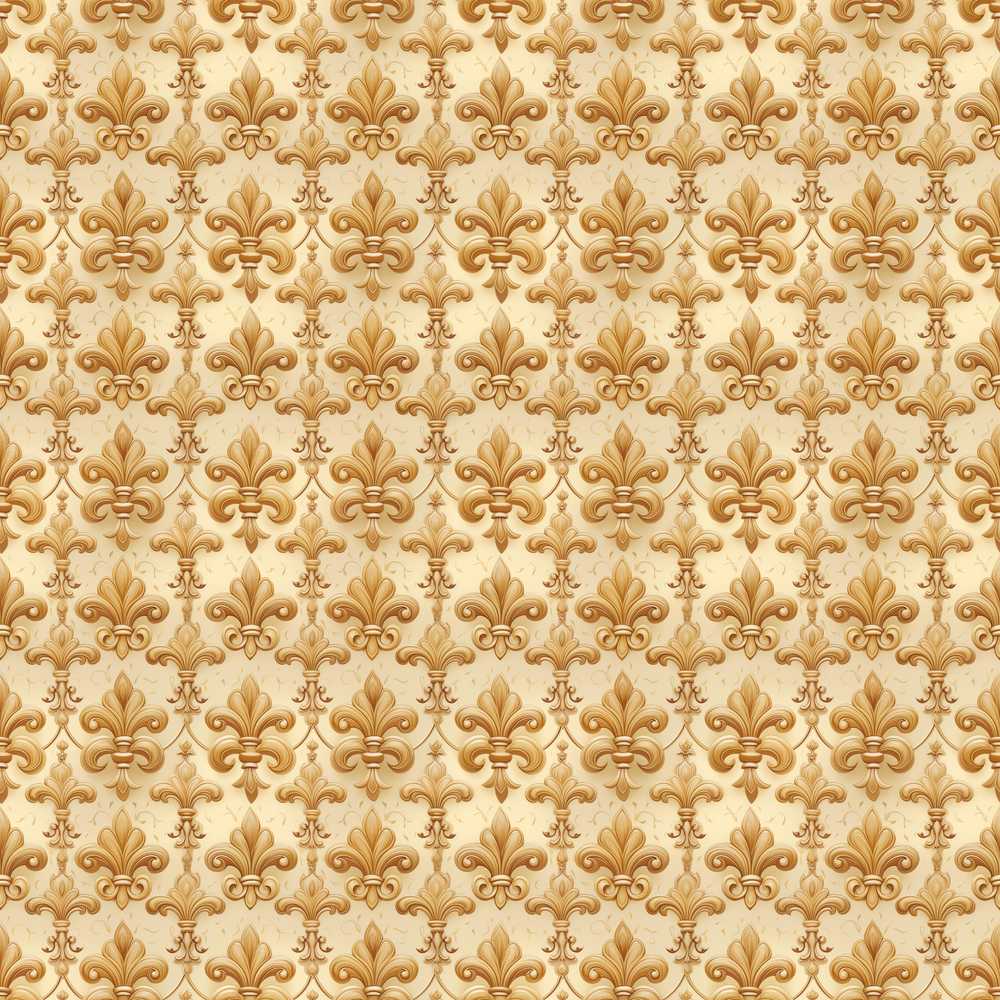 Luxury Ornate Gold Fleur De Lis Decorative Repeat