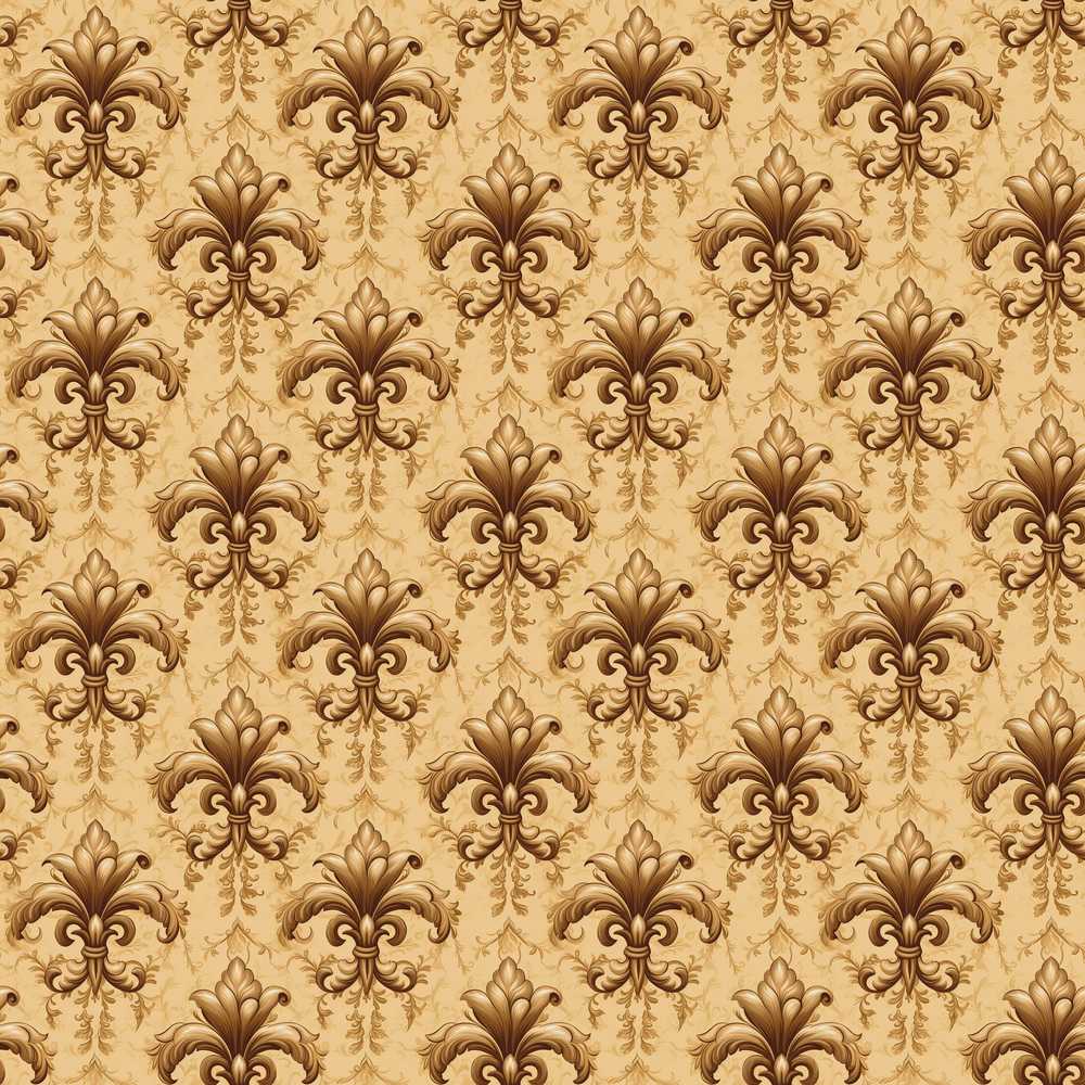 Ornate Baroque Fleur De Lis Decorative Scroll Repeat