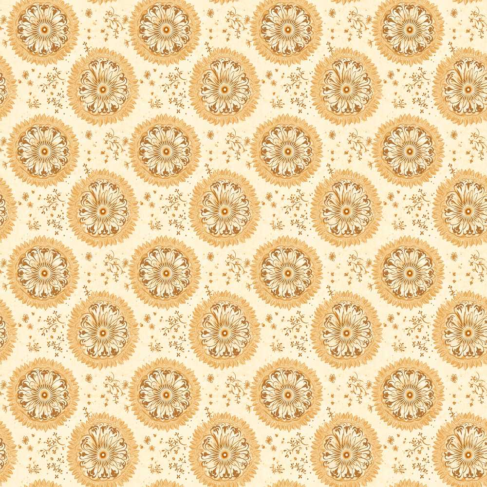 Elegant Beige Mandala Floral Soft Neutral Ornamental Wildflower Pattern