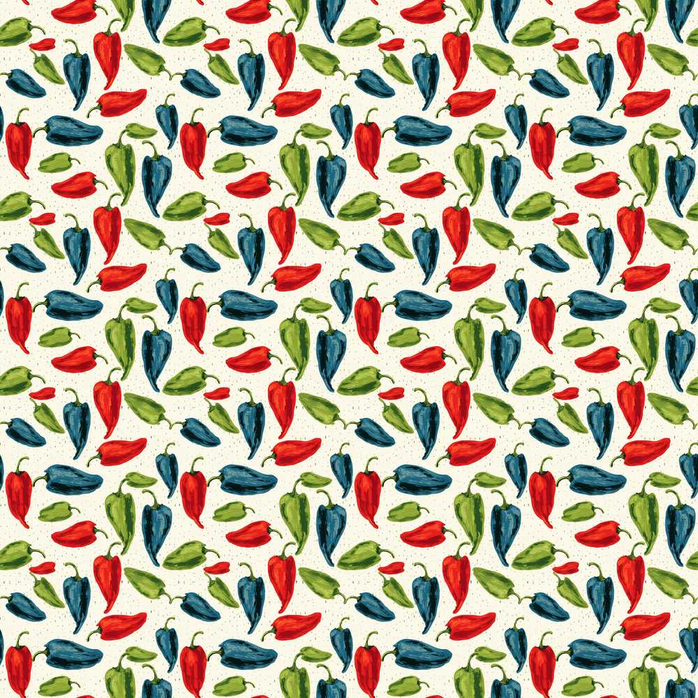 Hand Painted Pepper Red Blue Green Vegetable Print