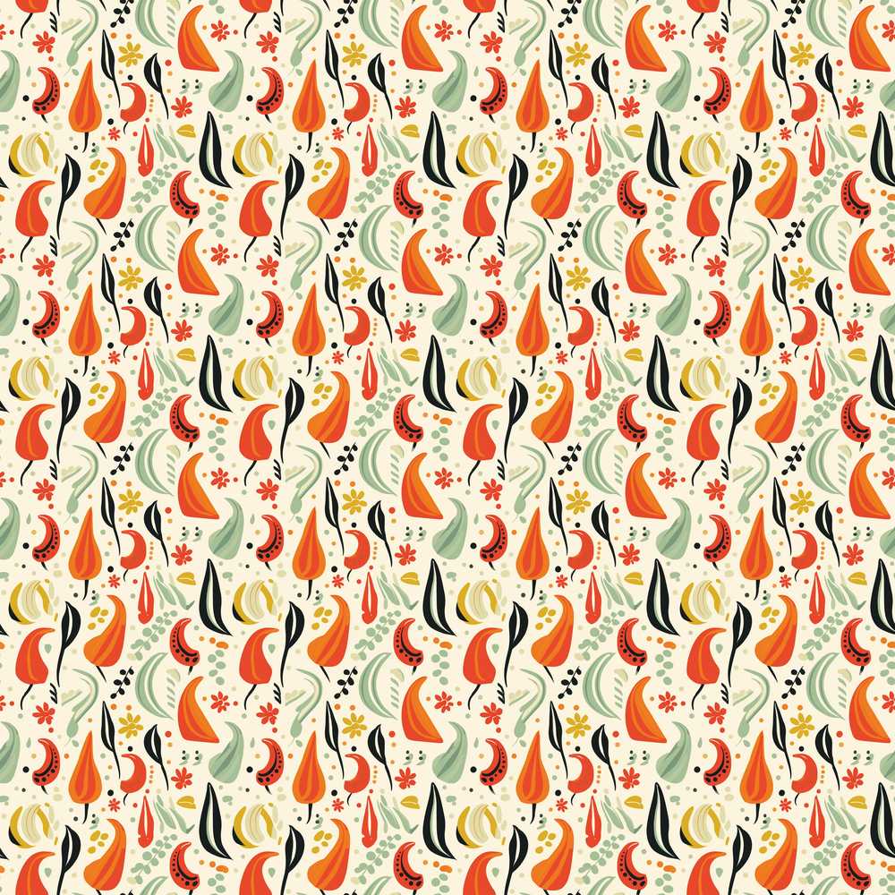Minimalist Pepper Floral Soft Kitchen Style Wildflower Pattern Botanical