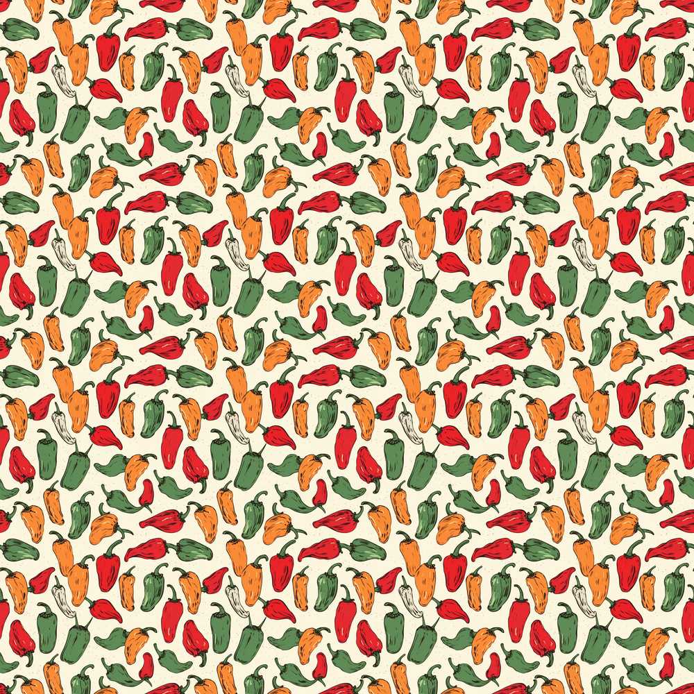 Vintage Mixed Pepper Red Orange Green Rustic Food