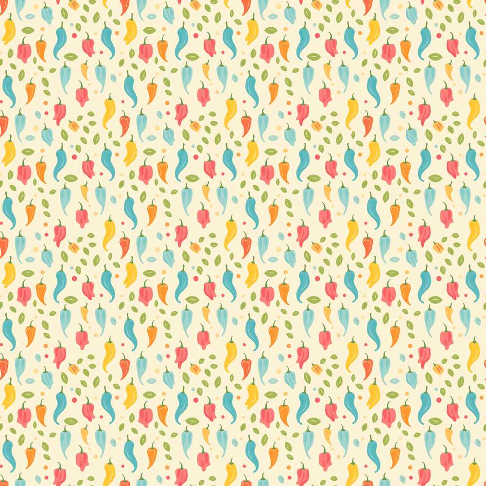 Pastel Colorful Pepper Cute Minimal Kitchen Decorative Repeat
