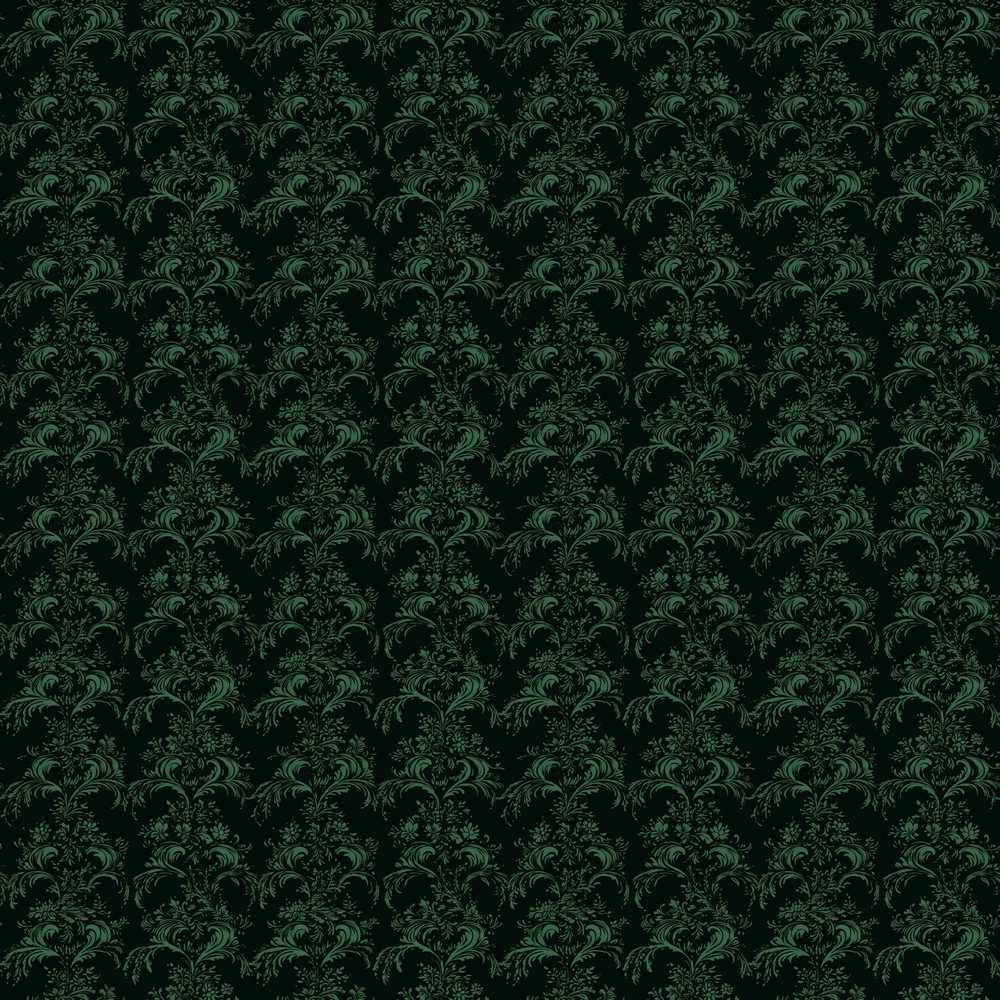 Dark Botanical Damask Elegant Vintage Style Wildflower Pattern